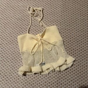 Yellow Knit Halter Top